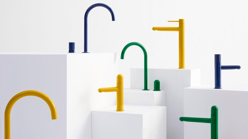 Nu taps in three different colours by Inma Bermudez for Roca