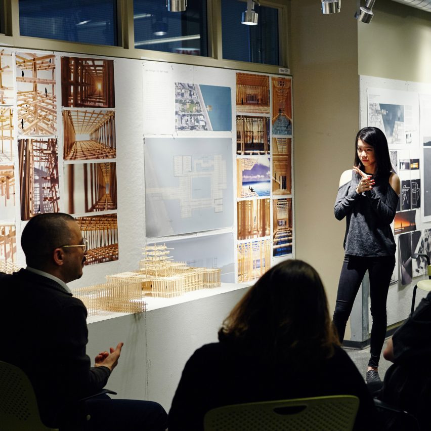a photograph of architecture students in a classroom