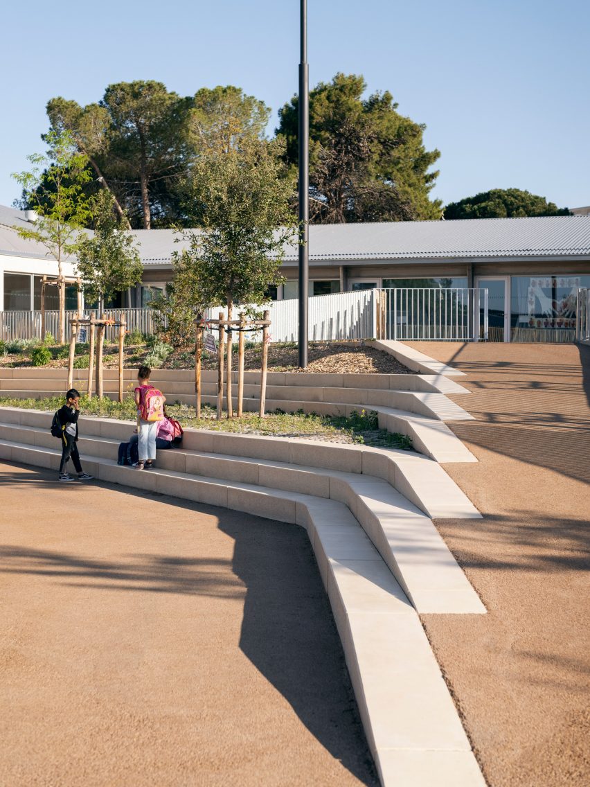 Courtyard area within Samuel Paty School in France