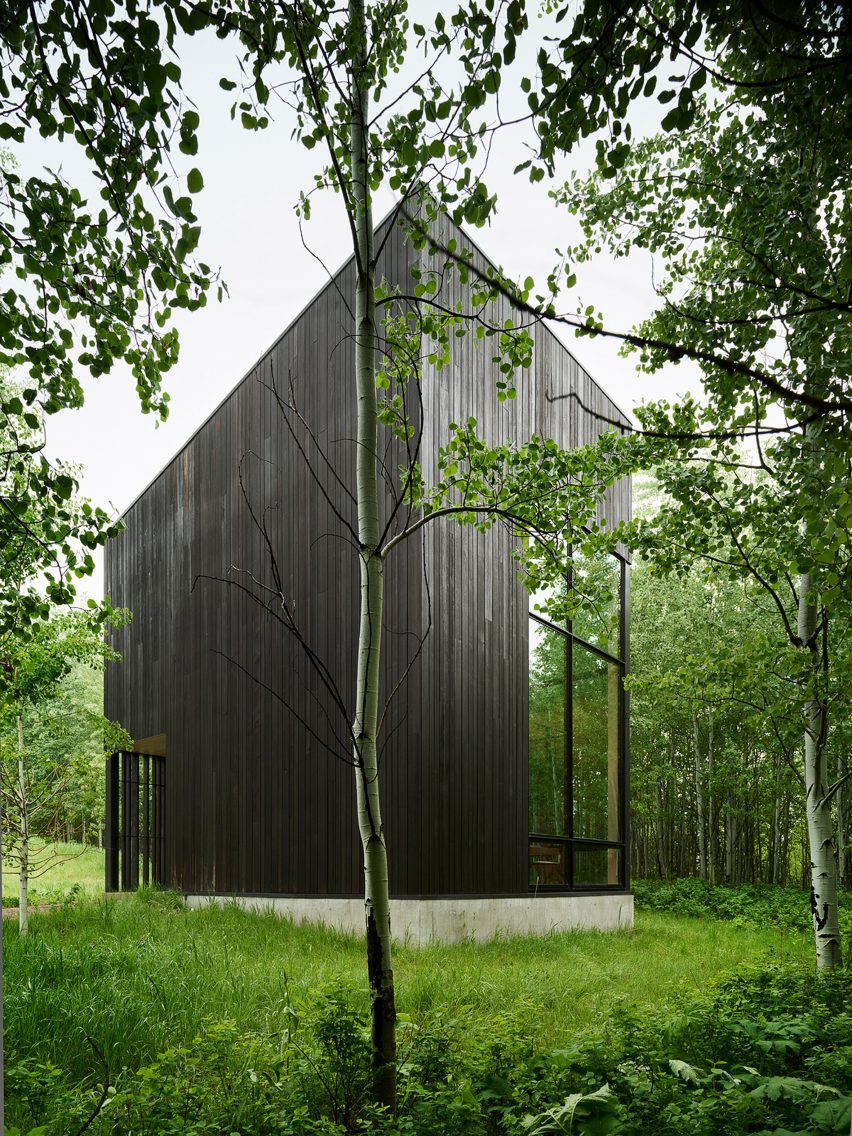 Cube house in forest