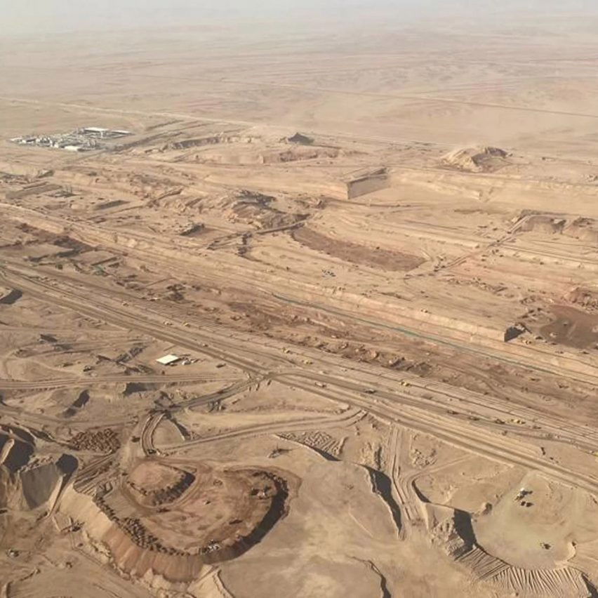 The Line progression in Neom, Saudi Arabia
