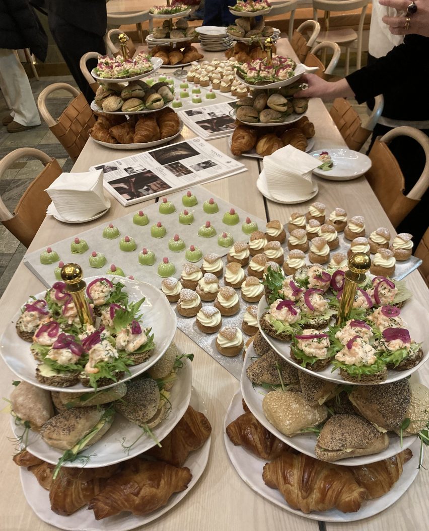 Princess cake on table at NK department store, Stockholm