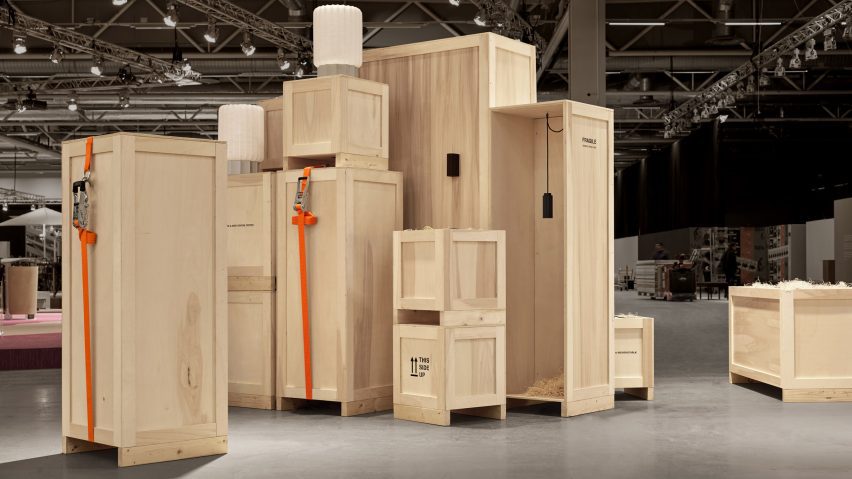 Pholc crates installation at Stockholm Furniture Fair