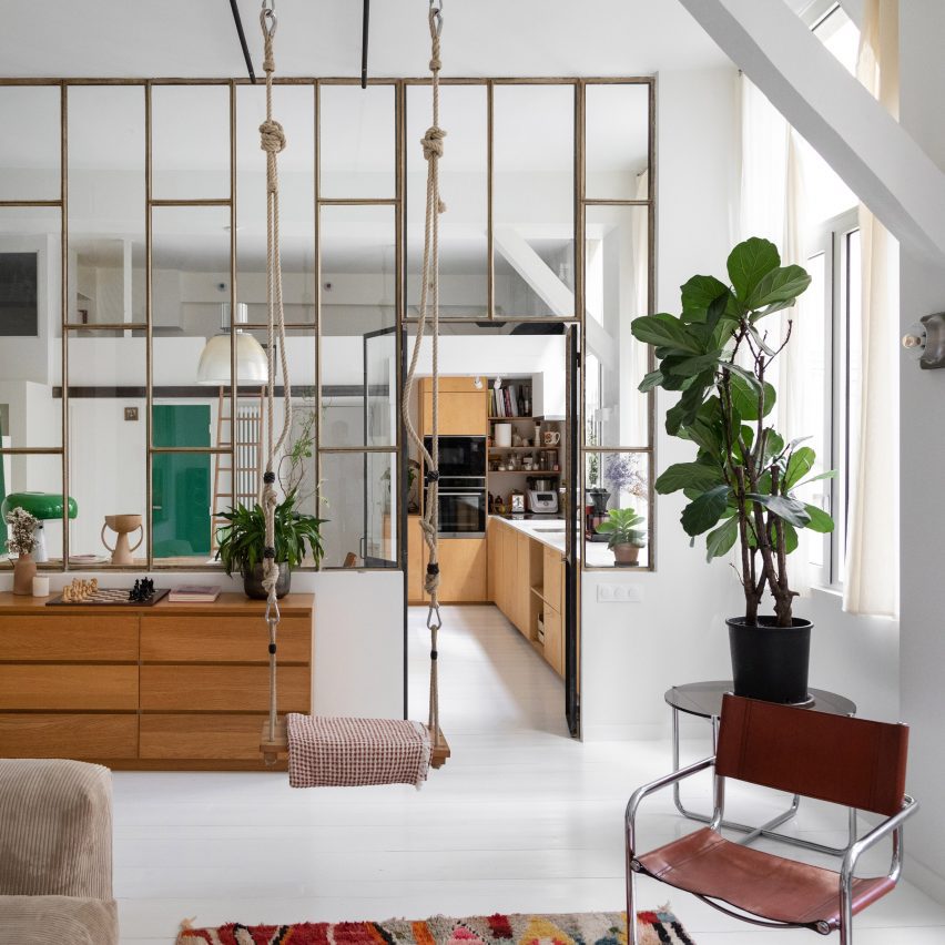 Living room of Timbaud apartment by Isabelle Heilmann