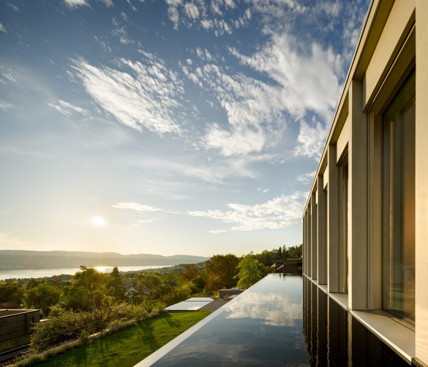 View over Lake Zurich from villa