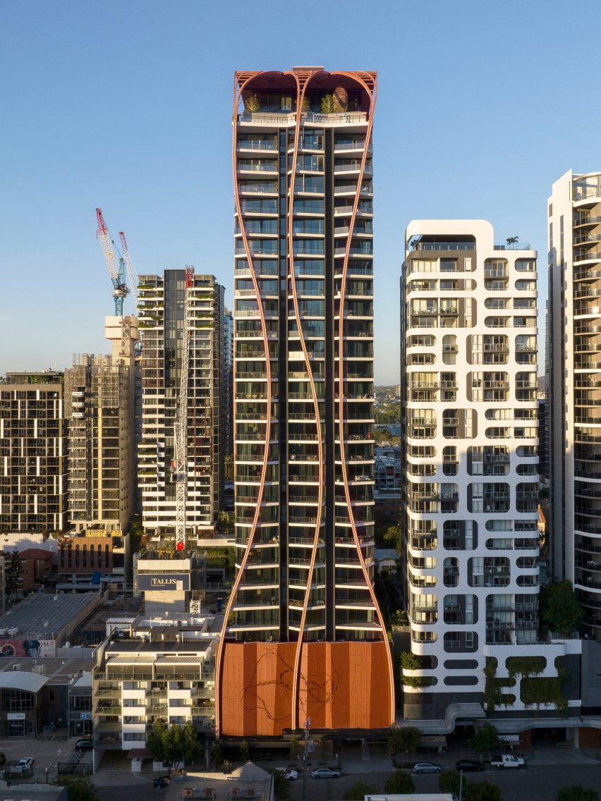 Full view of Brisbane tower by Koichi Takada Architects