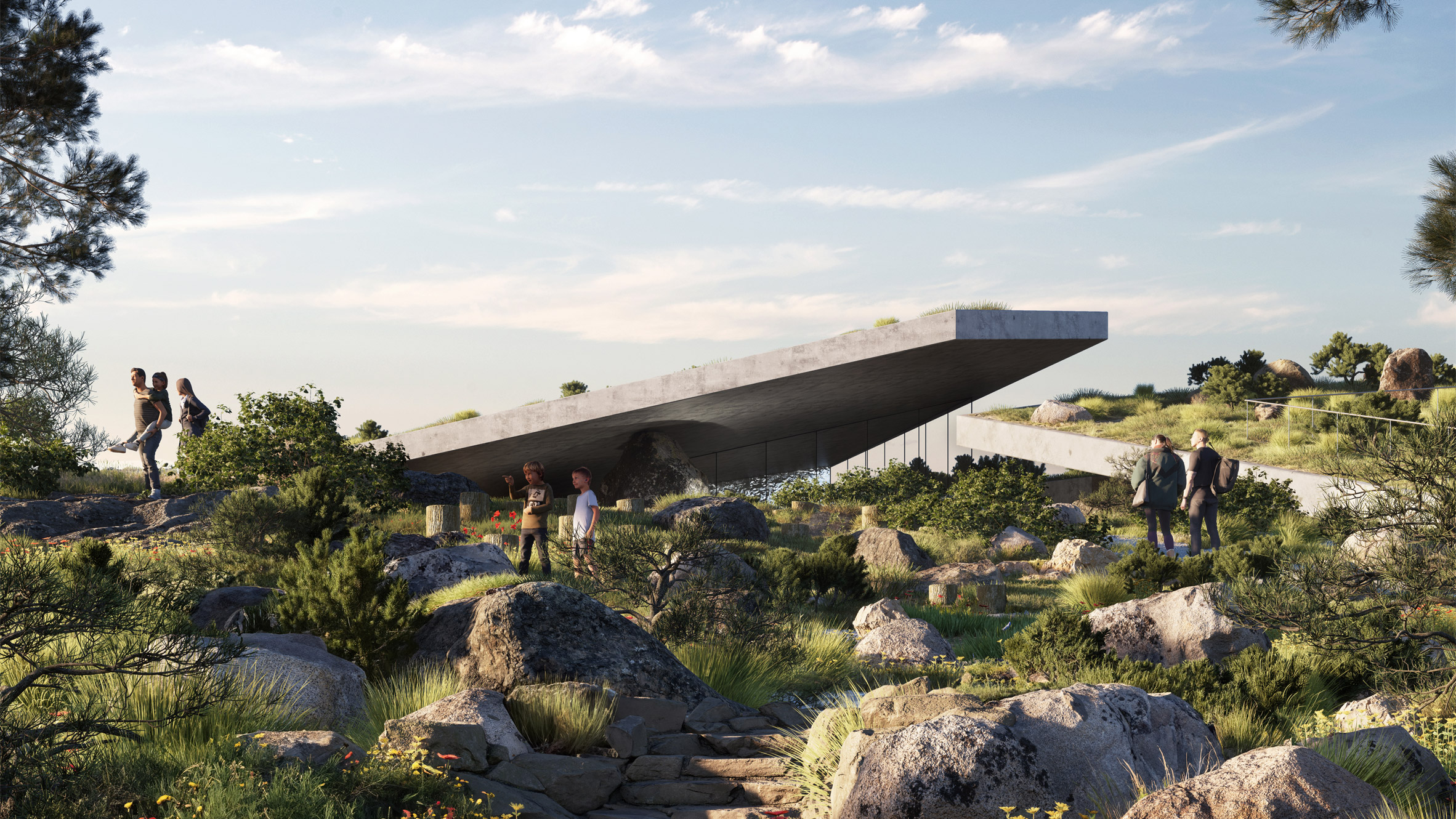 Concrete slabs will enclose Vjosa National Park pavilions by CEBRA - Vimarsana News