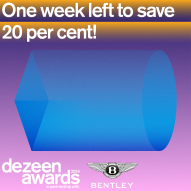One week left to save 20 per cent on your Dezeen Awards entry