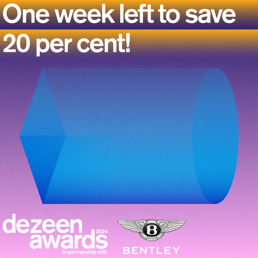 One week left to save 20 per cent on your Dezeen Awards entry