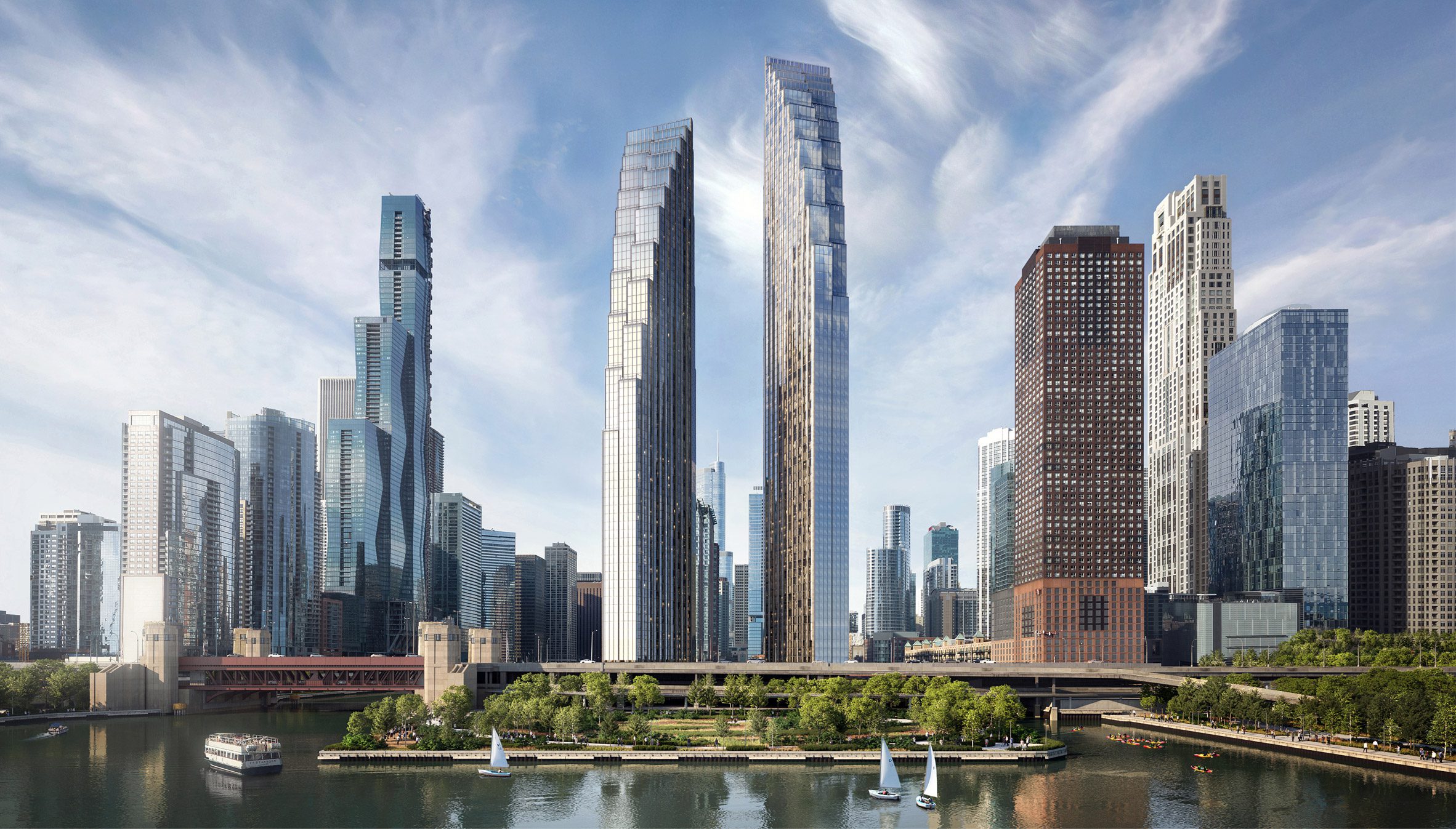 SOM skyscrapers for Spire site Lakeshore Drive
