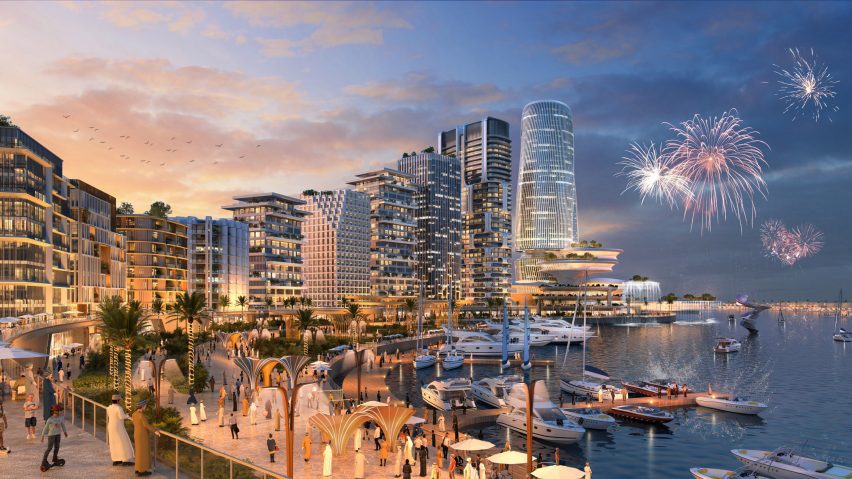 View of waterfront development in Muscat