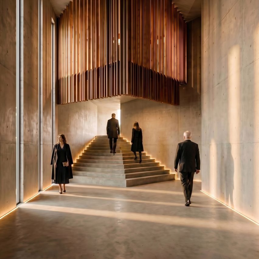 Architectural visualisation showing the interior of a structure