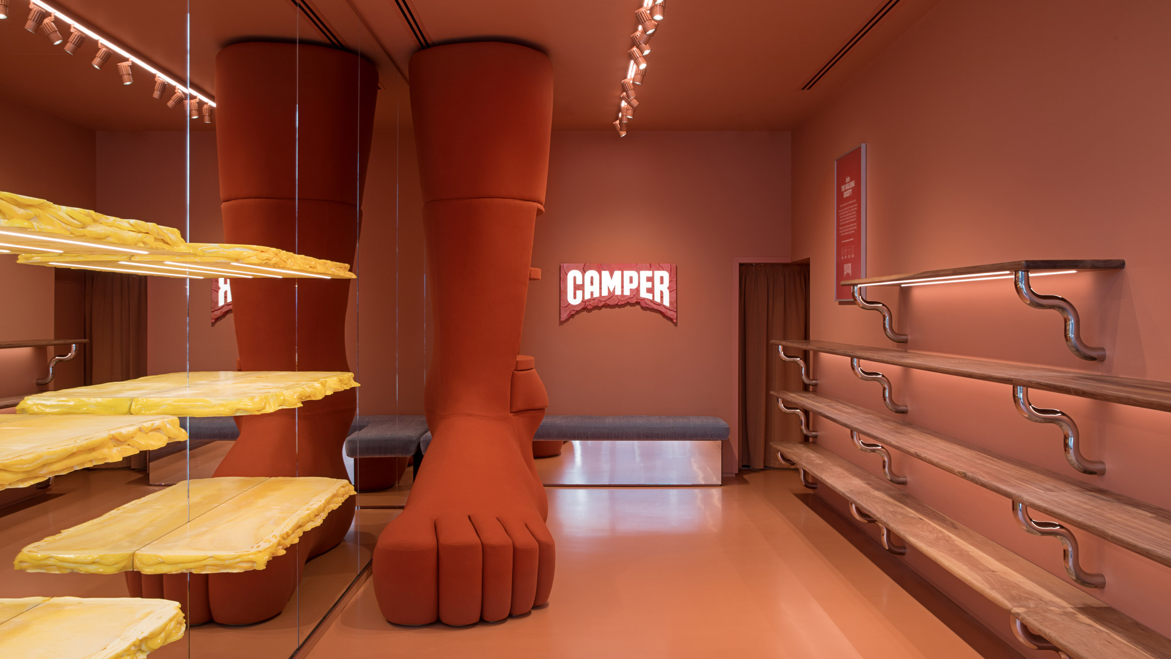 James Shaw installs jumbo foot in London Camper store