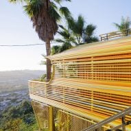 SelgasCano and Diego Cano wrap LA hillside house in colourful aluminium tubes