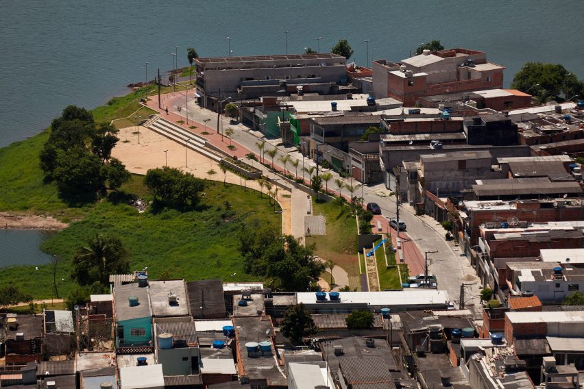 Aerial shot of Cantinho de Ceu urbanism project by Boldarini Arquitetura