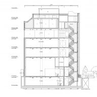 Section drawing of the Arario Gallery by Schemata Architects
