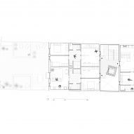 Second floor plan of Churruca apartment block by Be Studio