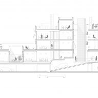 Section drawing of Churruca apartment block by Be Studio