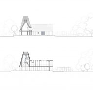 Section drawing of Breach House by Studio Bark