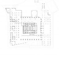 Ground floor plan of the Mori JP Tower by Pelli Clarke & Partners