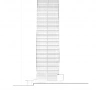 Elevation of the Mori JP Tower by Pelli Clarke & Partners