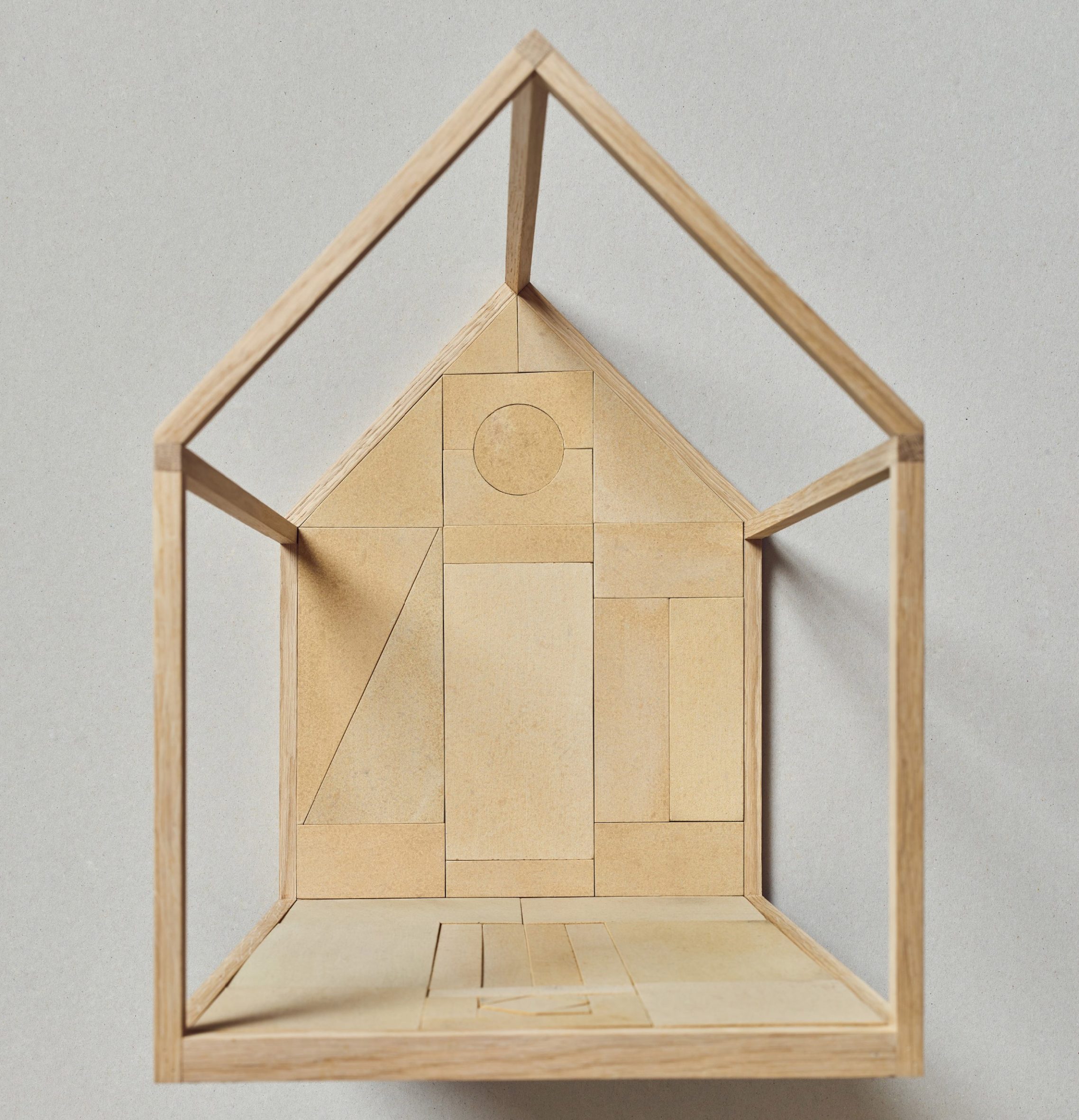 Wooden gabled model structure