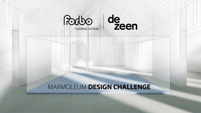 Dezeen and Forbo Flooring's Marmoleum Design Challenge graphic identity