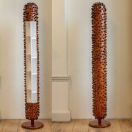 Jean Servais Somian carves fallen coconut trees into towering cabinets