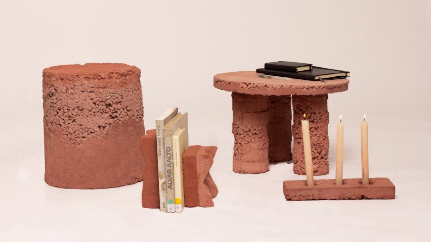 Homeware made from waste bricks