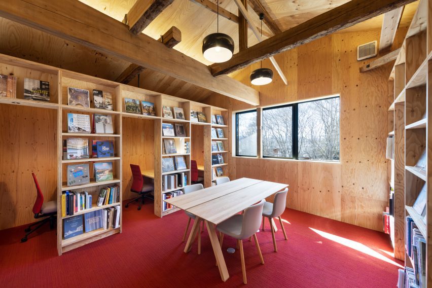 Study space interior at Karuizawa Commongrounds in Nagano, Japan