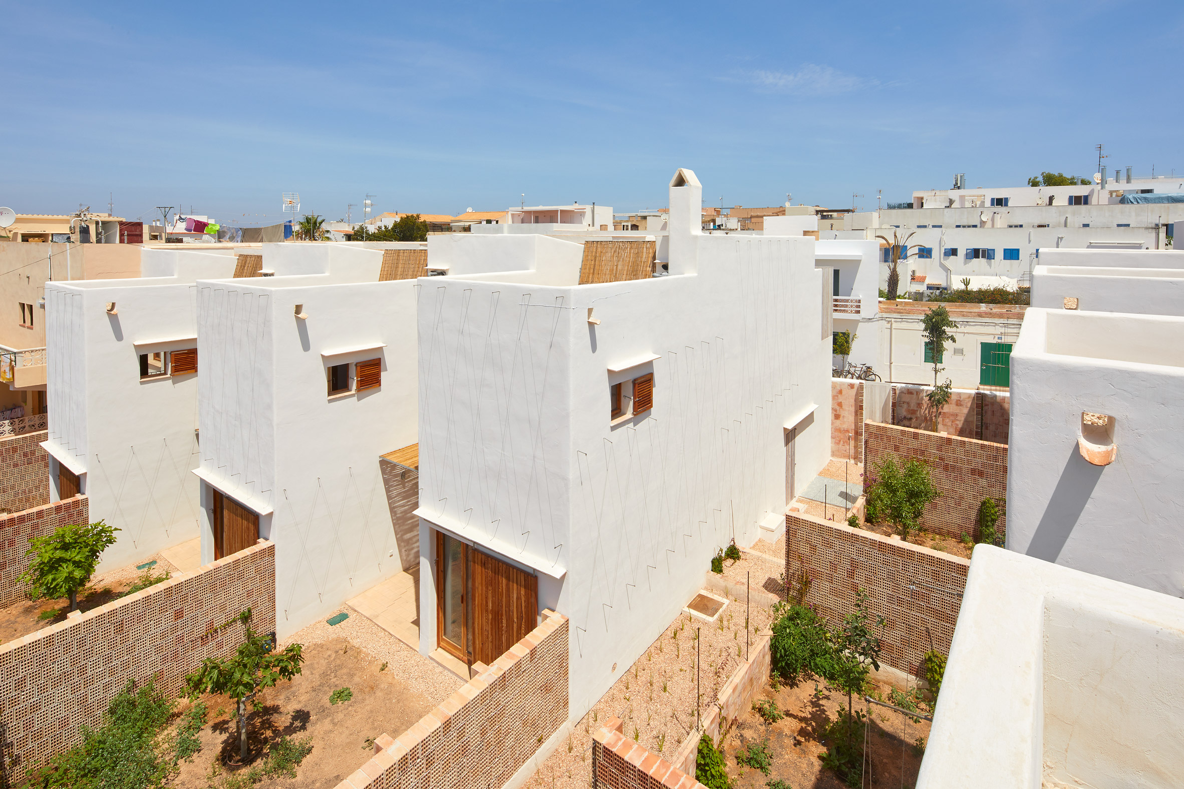 White housing blocks in Formentera