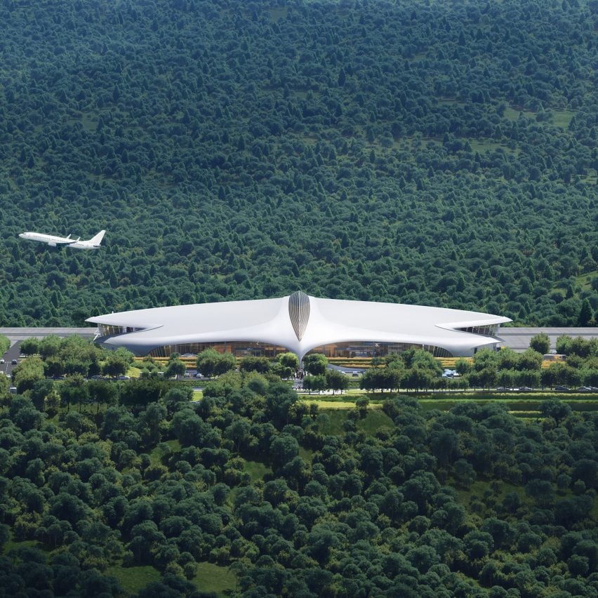 MAD reveals design for Lishui Airport with swooping "bird-like" roof
