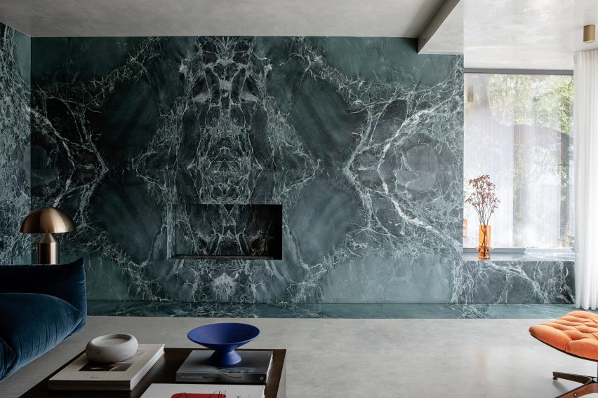 Marble feature wall designed by Kingston Lafferty Design