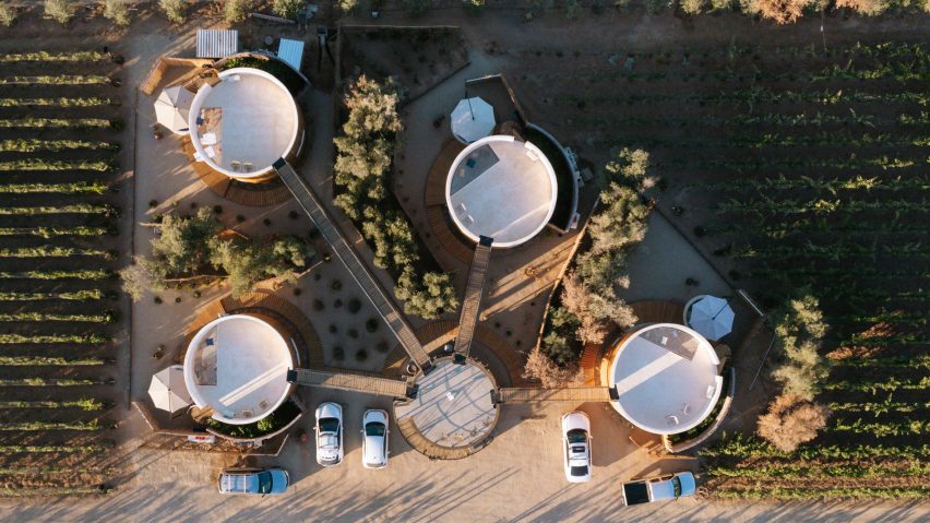 Round cabins from above