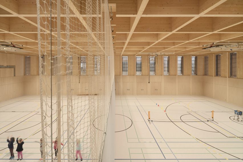 Timber sports hall in Germany