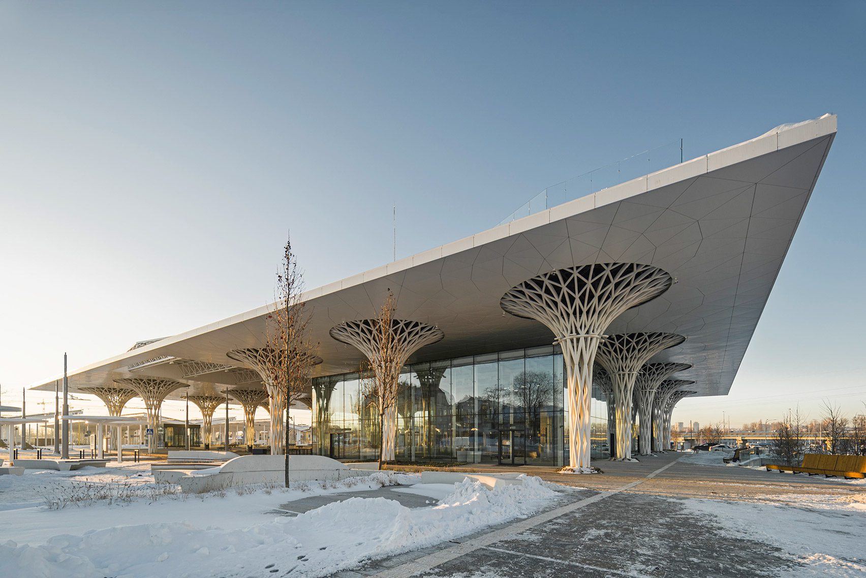 Exterior view of the Metropolitan Station in Lublin by Tremend