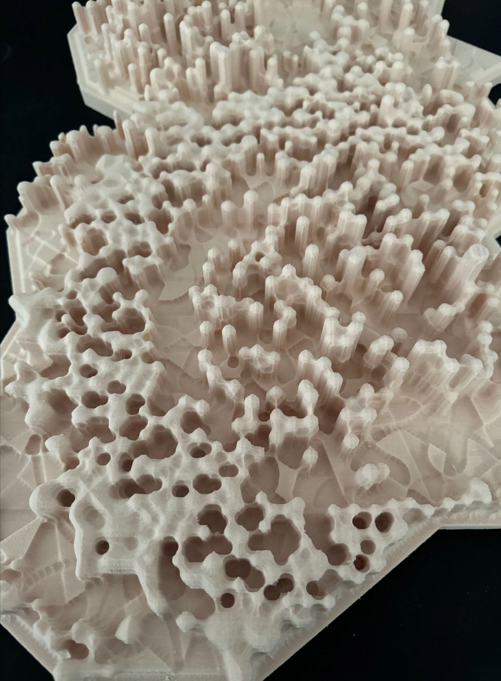 Close up of a 3D-printed object