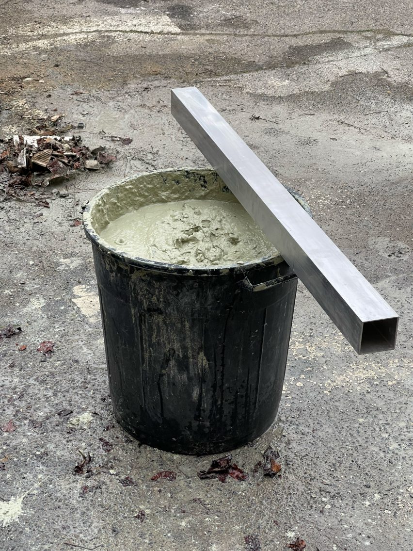 Bucket of green clay