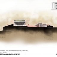 Section of Nokha Village Community Centre by Sanjay Puri Architects in India