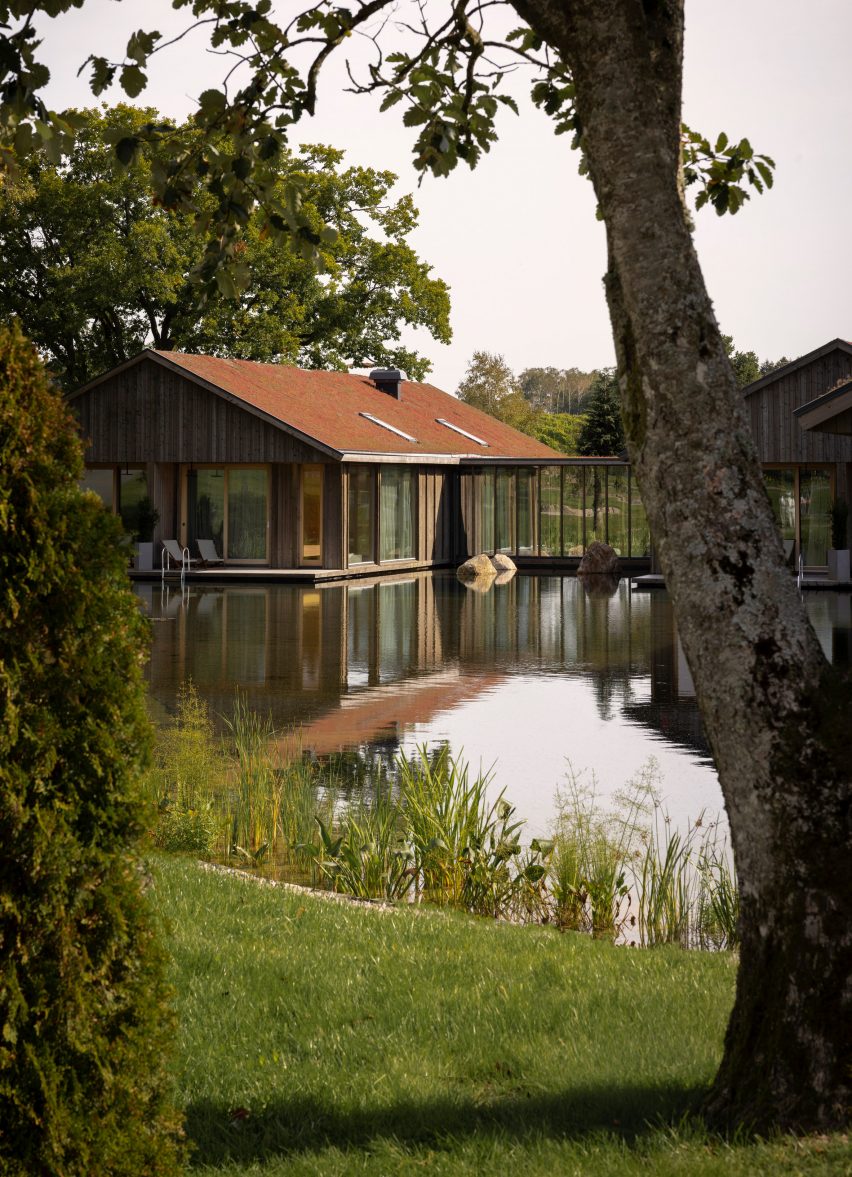 Villas beside a lake in Sweden