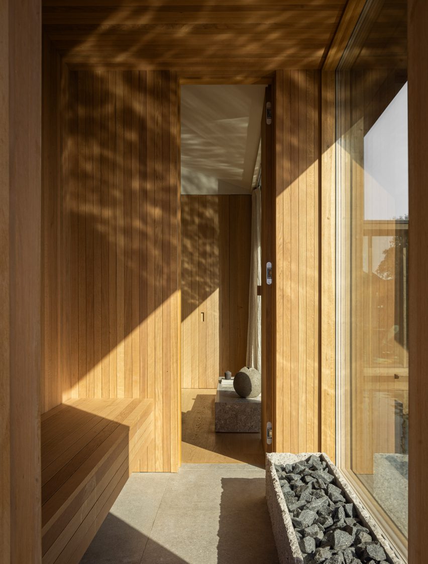Sauna interior at Sjöparken by Norm Architects