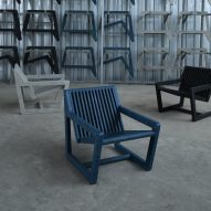 Ombak chair consists of 2,000 plastic bags salvaged from Bali's rivers