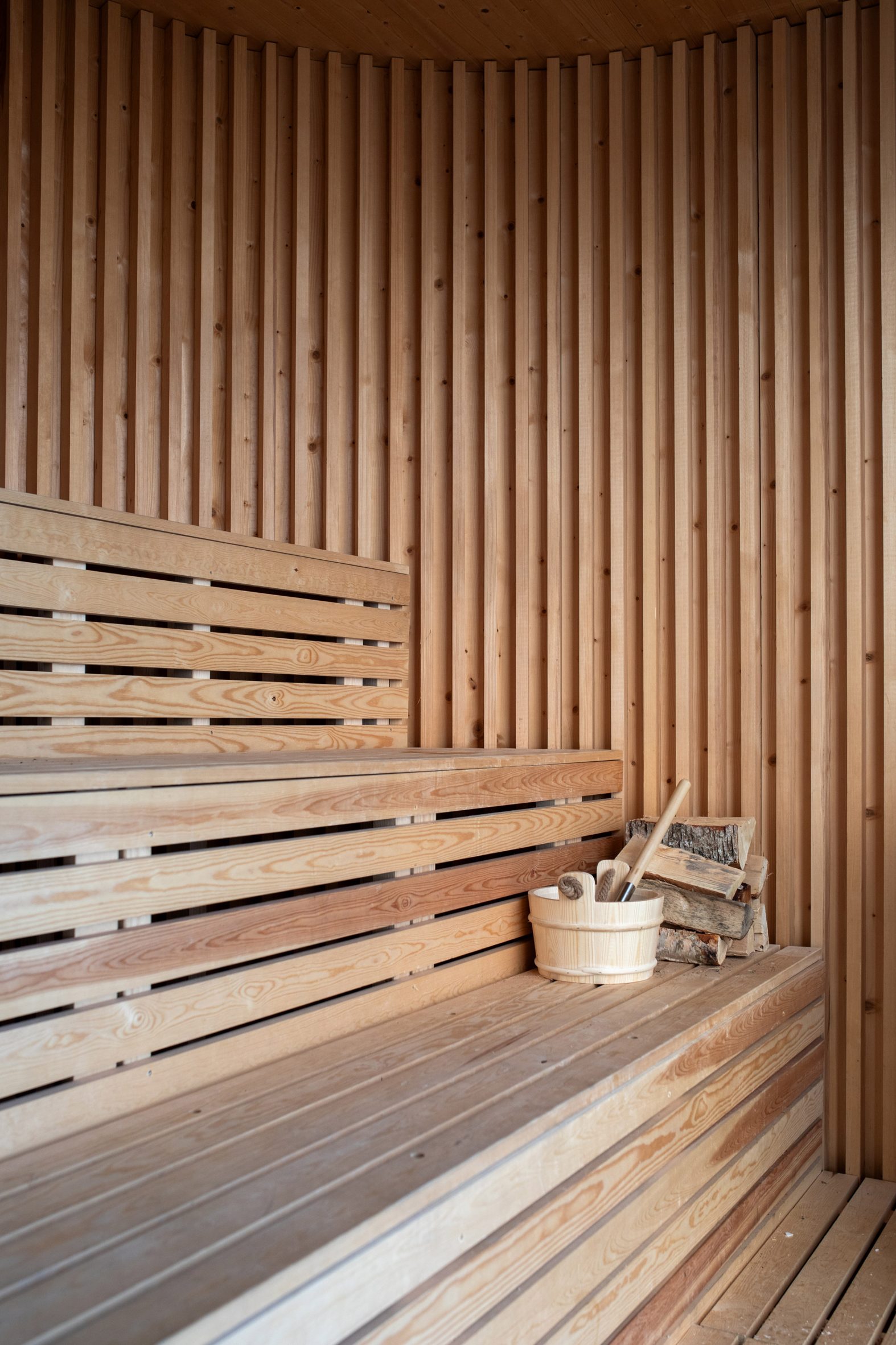 Wooden sauna interior