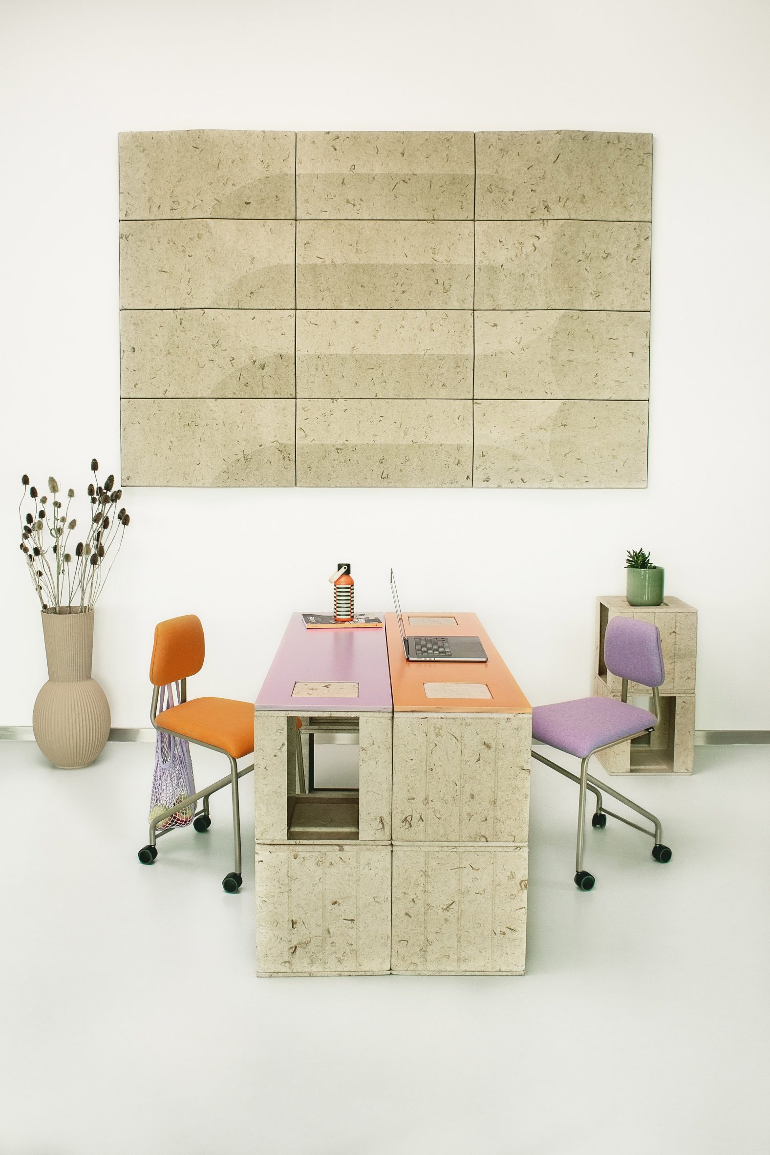 Desk made from Vank Cube modular system by Vank