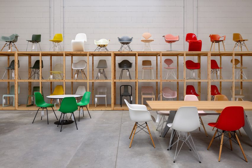 Eames shell chairs in the Vitra Circle store