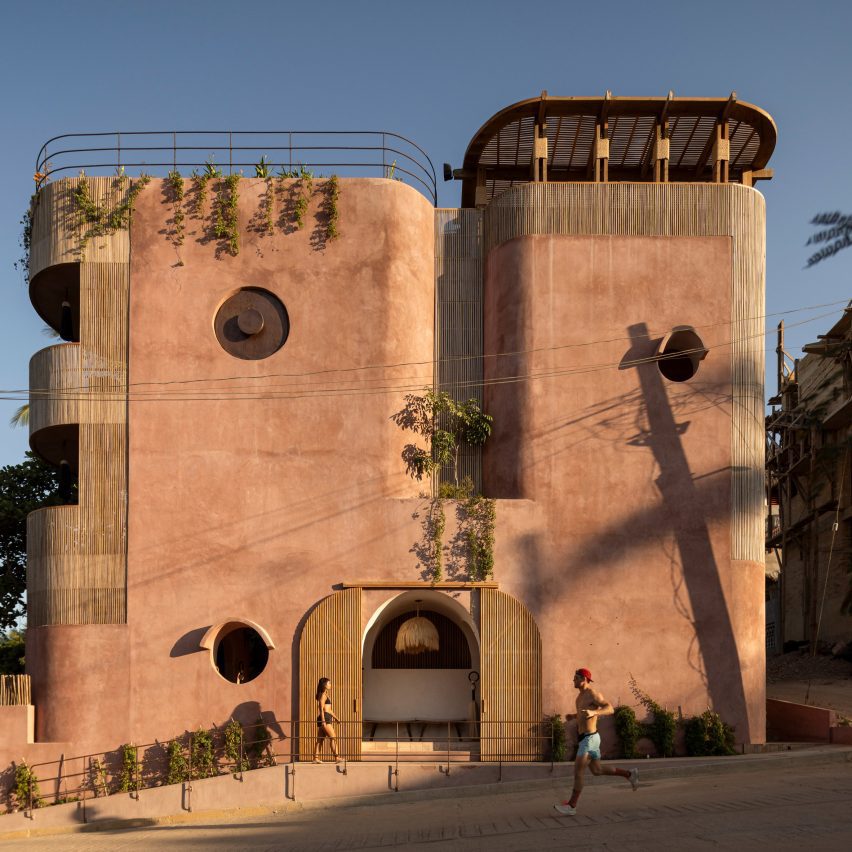 Pink hotel in Mexico