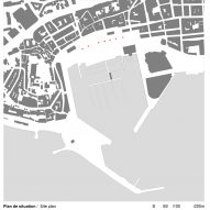 Site plan of 7 Kiosks in Cannes by Heams & Michel Architectes