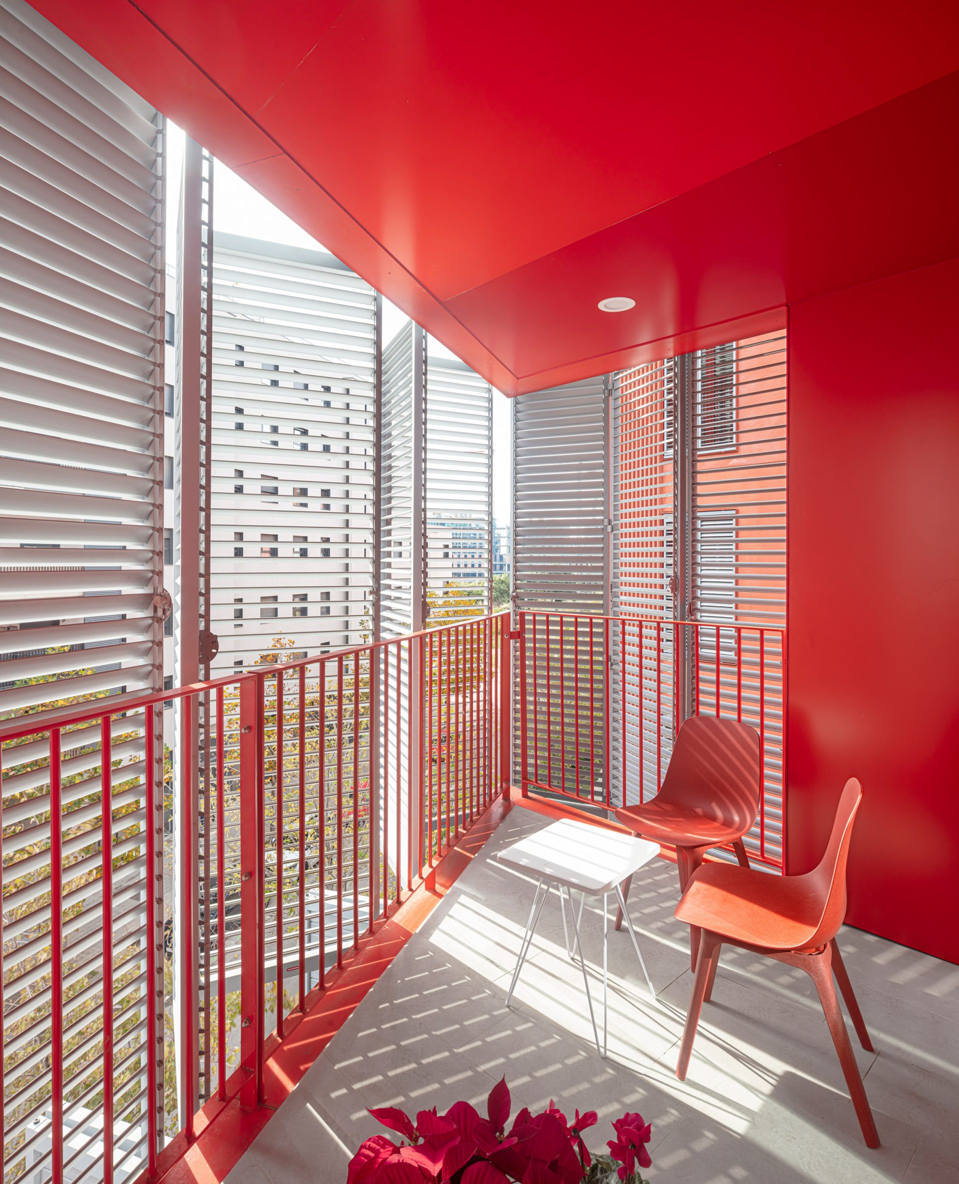 Apartment balcony at 72 Social Housing Units by MIAS and Coll-Leclerc Architects