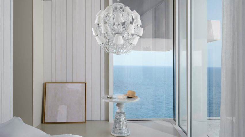 Photo of Baccarat chandelier in a room