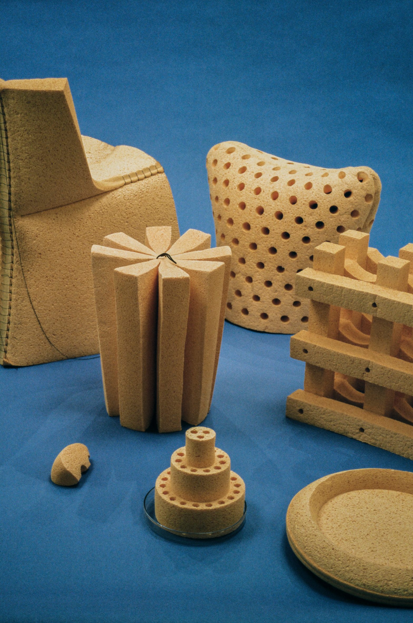 UPS foam furniture collection by ECAL researchers and graduate students from Milan design week